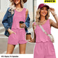 ⏰Hot Sale 49% OFF💃Women Sleeveless Scoop Neck Tank Top Casual Short Jumpsuit Rompers with Pockets