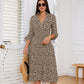 💥LAST DAY SALE 50% OFF👗Women's Trendy Leopard Print V-Neck Loose Fit Dress