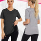 🔥Last Day - BUY 1 GET 3 PACKS!!🔥Womens 3 Pack T-Shirts Basic Short Sleeve V Neck Tops