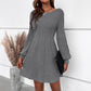 🔥LAST DAY SALE 50% OFF!!🔥Women's Plain Lantern Sleeve Sweater Dress