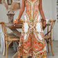 ⏳LAST DAY SALE: ONLY ￡13.99!!🎁Women’s Retro Print V-Neck Sleeveless Maxi Dress