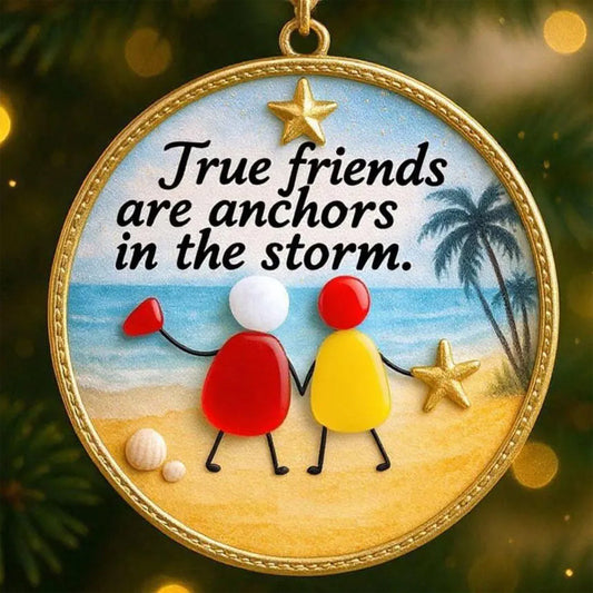 🥰Friendship/Sister/Colleagues  Sea Glass Christmas Ornament