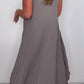 ⏰Hot Sale 50% OFF💕Laney Pleated Short Sleeve Irregular Midi Top and Elastic Waist Wide Leg Pants Set