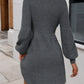 🔥LAST DAY SALE 50% OFF!!🔥Women's Plain Lantern Sleeve Sweater Dress