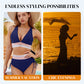 🌊🏖️SUMMER HOT SALE 49% OFF👙High Waisted Tummy Control Color Block Bikini Sets 3