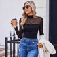 💥2025 HOT SALE💥Women's Long Sleeve Bodysuit Turtle Neck Ruched Mesh Shapewear Slim Fit Elegant Basic Tops for Fall Outfits
