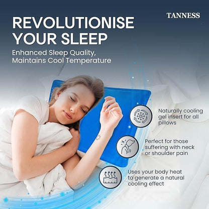 🏆LAST DAY SALE ONLY￡12.99!!❄️ Tanness™ GelCool Sleep Mat – Pressure-Activated Cooling Pillow Pad🌙 | Instant, Long-Lasting Relief from Night Sweats & Overheating | No Electricity • Hypoallergenic • Reusable 💤