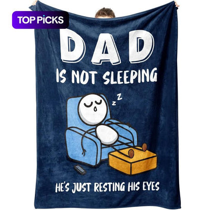 🎉 Father’s Day Special: 50% OFF🎁“Dad’s Not Sleeping… Just Resting His Eyes” Blanket 🛋️💤  Ultra-Soft, UK-Made Flannel – The Perfect Gift from Kids ❤️