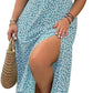 💃Summer Hot Sale-50% OFF💗Plus Size Split Floral Print Boho Maxi Dress
