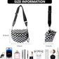 🎁Last Day 49% Off-Black and White Checkered Nylon Bum Bag Plus Size Friendly Fanny Pack