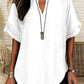 ⏳LAST DAY SALE: ONLY ￡11.99!!✨👚Women's Plain Short Sleeve Blouse, Casual Solid Color Top for Daily Wear