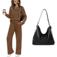 🔥LAST DAY 50% OFF💓Women's Crew Neck Top & Drawstring Pants Set