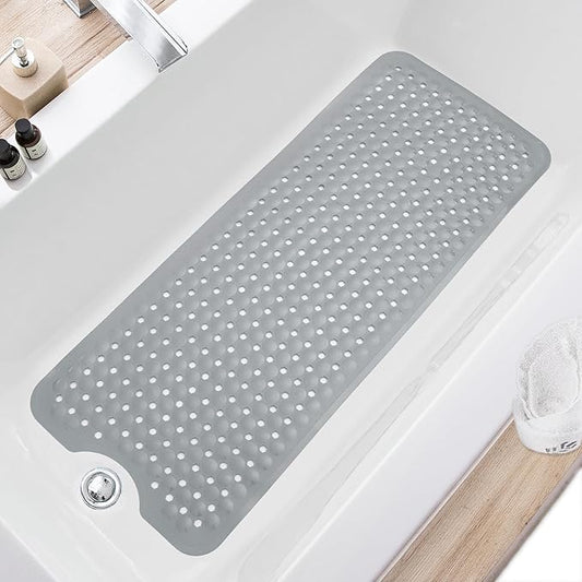 ⏳LAST DAY SALE 50% OFF💕Bath Mat 100x40cm | Non-Slip Anti-Mould | 200 Suction Cups with Drain Holes | Large Rubber | Machine Washable & Durable