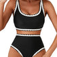 🌊💃LAST DAY SALE: ONLY ￡11.99!!🏖️Women's Bikini Sets Floral Print Whip Stitch 2 Piece Swimsuits