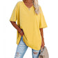 🌷LAST DAY SALE ONLY ￡10.99!!☀️Women's Summer Half Sleeve Casual Loose Fit Cotton Tunic T-shirt