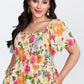 🏖️Summer Hot Sale 70% OFF with FREE GIFT!!💃Éloise™ Women's Square-Neck Floral Midi Dress 🌺 – Smocked Waist, Side Pockets 👜 & Flowy Silhouette | Flattering for All Body Types 💕