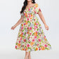 🏖️Summer Hot Sale 70% OFF with FREE GIFT!!💃Éloise™ Women's Square-Neck Floral Midi Dress 🌺 – Smocked Waist, Side Pockets 👜 & Flowy Silhouette | Flattering for All Body Types 💕