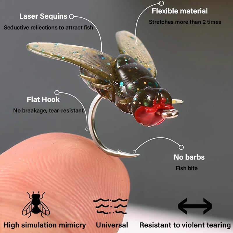 🔥Last Day Promotion 49% OFF🔥 - Simulated Flies Fishing Attractor Bait Hook-14