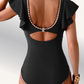🌸LAST DAY SALE 50% OFF💕Tummy Control Bathing Suit V Neck Shell Stitched SwimSuit