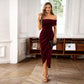 💃Christmas Sale 49% OFF🎉Women's Elegant Off The Shoulder Ruched Dress