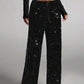 🎅LAST DAY SALE 50% OFF💖Women's Sequin Sparkle Wide Leg Pants with Elastic Waistband