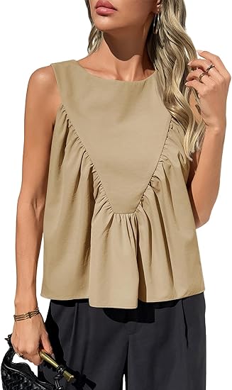 Womens Peplum Babydoll Tank Tops
