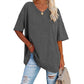 🌷LAST DAY SALE ONLY ￡10.99!!☀️Women's Summer Half Sleeve Casual Loose Fit Cotton Tunic T-shirt
