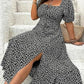 💃Summer Hot Sale-50% OFF💗Plus Size Split Floral Print Boho Maxi Dress
