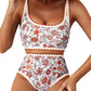 🌊💃LAST DAY SALE: ONLY ￡11.99!!🏖️Women's Bikini Sets Floral Print Whip Stitch 2 Piece Swimsuits