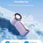 ❄️Mini Handheld Fan with LED Display👍5-Speed Turbo Pocket size Fan✨USB Rechargeable, High-Speed Cooling for Travel & Makeup