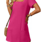 🔥Limited time sale 49% OFF🔥Women's Casual Square Neck Pocket Short Sleeve Dress with Pockets(BUY MORE SAVE MORE)