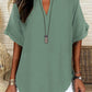 ⏳LAST DAY SALE: ONLY ￡11.99!!✨👚Women's Plain Short Sleeve Blouse, Casual Solid Color Top for Daily Wear