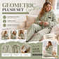 ⏰LAST DAY SALE ONLY ￡23.99!!🔥🍂 Embossed Geometric Plush Set – Timeless Comfort & Effortless Style For Every Occasion