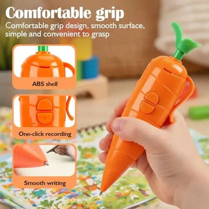 🔥Easter Sale 50% OFF!!🔥 Cute Carrot Voice Recorder Pen: 60-Second Audio Playback Easter Basket Stuffer 🥕