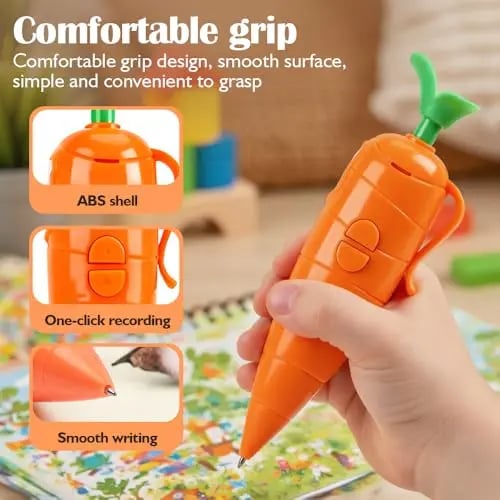 🔥Easter Sale 50% OFF!!🔥 Cute Carrot Voice Recorder Pen: 60-Second Audio Playback Easter Basket Stuffer 🥕