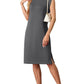 🔥Mother's Day Hot Sale 50% OFF🌺Women Round Neck Loose Split Wrinkle-Free Midi Dress with Pockets(Buy 2 Free Shipping)