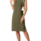 🔥Mother's Day Hot Sale 50% OFF🌺Women Round Neck Loose Split Wrinkle-Free Midi Dress with Pockets(Buy 2 Free Shipping)