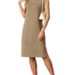 🔥Mother's Day Hot Sale 50% OFF🌺Women Round Neck Loose Split Wrinkle-Free Midi Dress with Pockets(Buy 2 Free Shipping)