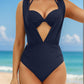 🌷SUMMER BIG SALE 50% OFF👙Deep Plunge Ruched Swimsuit with Halter Bra Two-Piece Set