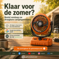 🌬️ 6-inch kampeerventilator met 100 snelheidsstanden – oscillerend, met ledverlichting, digitaal display en grote accu voor buiten en thuis