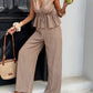 ⏳Limited Time Sale 50% OFF!🌞Women's Striped Tie-Waist Co-ord Set – Sleeveless Blouse & Wide-Leg Trousers 💫🌿  Vintage Boho Style • Casual Commuter Wear • Lightweight & Flowy💃