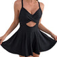🏖️Summer Hot Sale 60% OFF🏝️Women's Cutout One Piece Skirt Swimsuit – V-Neck, Tummy Control & Flirty Cutouts 🩱✨