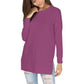 🍂Autumn Hot Sale 49% OFF🔥Women's Long Sleeve Side Slit Loose Tops