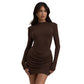 💃Last Day Sales -50% OFF🎉Women's Sexy Ruched Long Sleeve Bodycon Dress