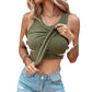 💖LAST DAY SPECIAL PRICE: ￡8.99!!💖Ribbed Stretchy Tank Top with Shelf Bra