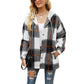 ⏰HOT SALE-WOMEN'S PLAID BUTTON DOWN FLEECE LINED HOODED JACKETS WARM COAT