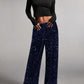 🛍️🍂LAST DAY SALE 70% OFF👍✨Women's Glitter Fashion Adjustable Drawstring Slimming Elastic Waist Straight-Leg Pants