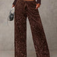 🛍️🍂LAST DAY SALE 70% OFF👍✨Women's Glitter Fashion Adjustable Drawstring Slimming Elastic Waist Straight-Leg Pants