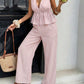 ⏳Limited Time Sale 50% OFF!🌞Women's Striped Tie-Waist Co-ord Set – Sleeveless Blouse & Wide-Leg Trousers 💫🌿  Vintage Boho Style • Casual Commuter Wear • Lightweight & Flowy💃