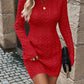 ⏰💃Last Day 50% OFF❄️🖤Women's Winter Plain Round Neck Cable Knit Bodycon Sweater Dress